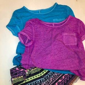 Two justice tops, and 1 pair of shorts
